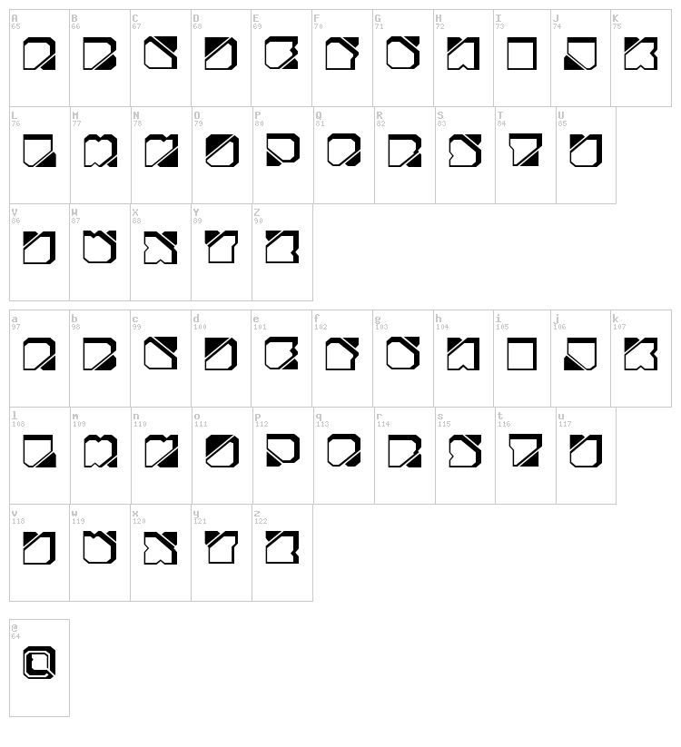 Zuber Future font map